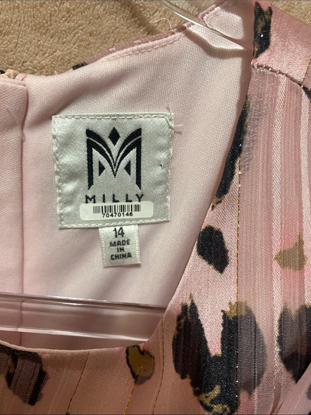 Milly Pink Leopard-Print Ruffle Sleeve Dress - Picture 2 of 4